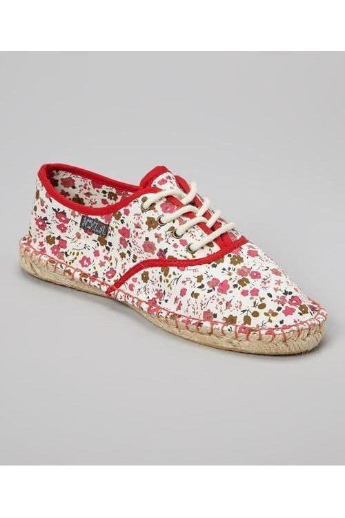 N.Y.L.A. SHOES FLATS 6 / RED FLORAL N.Y.L.A. Shoes Laina Women's Floral Sneakers in Blue or Red
