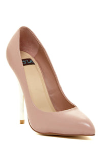 N.Y.L.A. SHOES HEELS 7.5 / BLUSH N.Y.L.A. Shoes Symphony Women's 4.5" Pumps with Metallic Heels in Black, Blush, or Off White