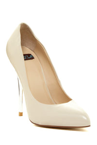 N.Y.L.A. SHOES HEELS N.Y.L.A. Shoes Symphony Women's 4.5" Pumps with Metallic Heels in Black, Blush, or Off White