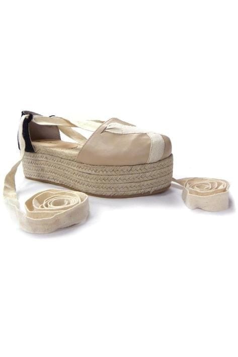 N.Y.L.A. SHOES PLATFORM N.Y.L.A. Shoes Harper Two-Tone Platform Espadrilles with Bow Detailing