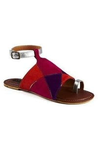 N.Y.L.A. Shoes SANDAL 5 / FUCHSIA MULTI N.Y.L.A. Shoes Sultan Women's Leather Color Block Sandals in Fuchsia, Blue, or Brown
