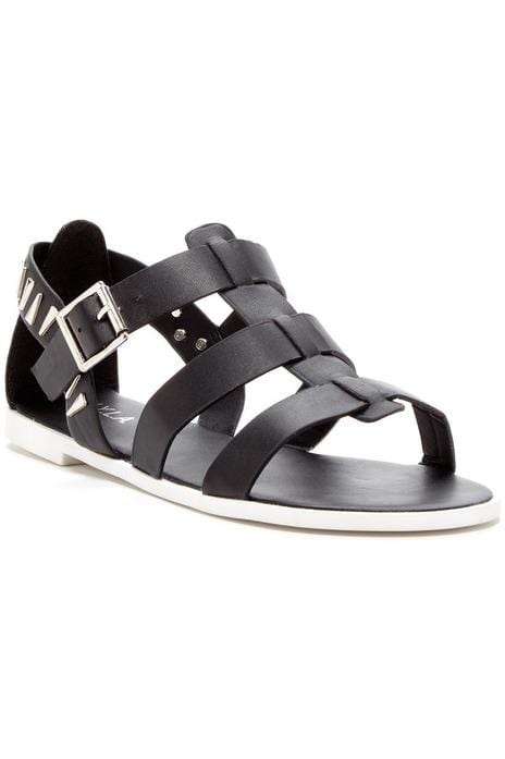 N.Y.L.A. SHOES SANDAL 6.5 / BLACK N.Y.L.A. Shoes Mentals Women's Flat Sandal in Bone or Black
