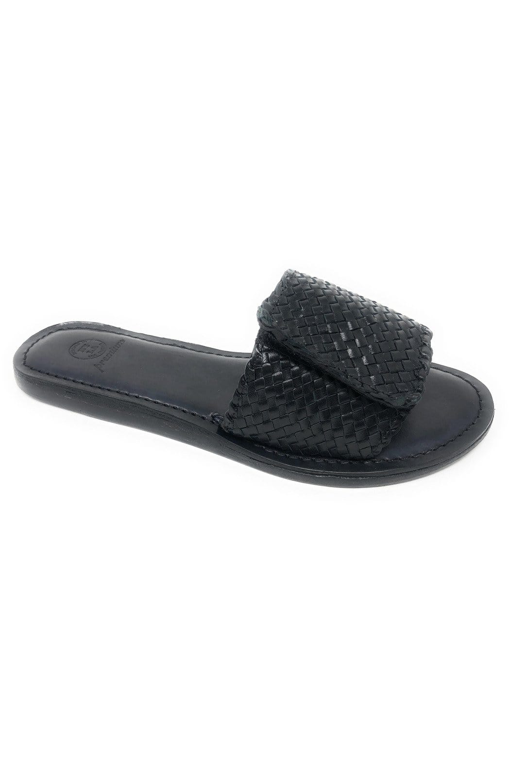 N.Y.L.A. SHOES SANDAL 6 / Black Lea N.Y.L.A. Shoes Women's Avalon Full Woven Upper Mules in Black, Brown, Cheetah, or Natural Snake Print