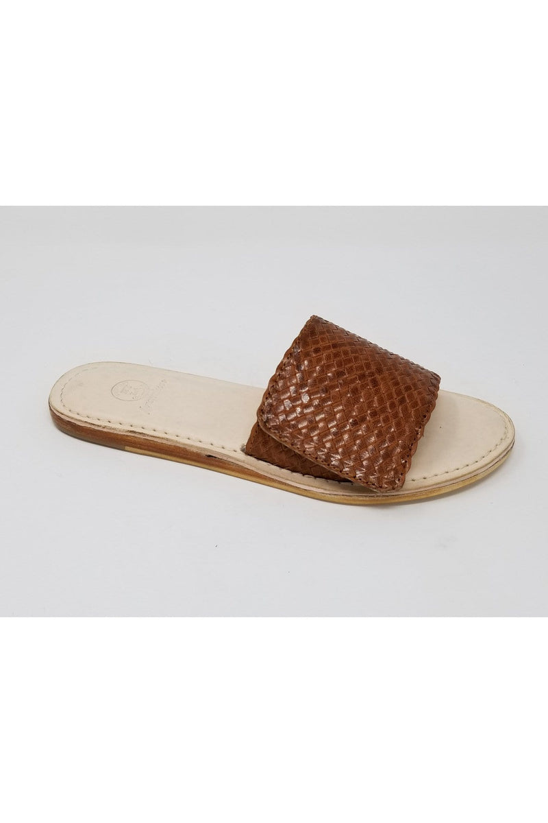 N.Y.L.A. SHOES SANDAL 6 / Brown Lea N.Y.L.A. Shoes Women's Avalon Full Woven Upper Mules in Black, Brown, Cheetah, or Natural Snake Print