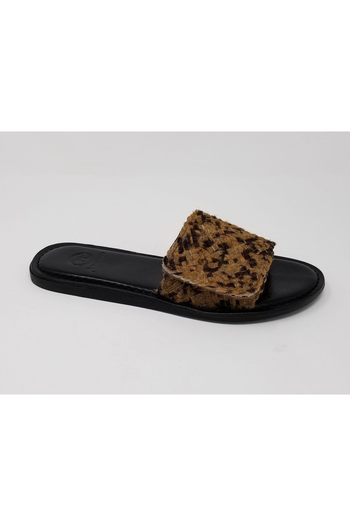 N.Y.L.A. SHOES SANDAL 6 / Cheetah Calf Hair N.Y.L.A. Shoes Women's Avalon Full Woven Upper Mules in Black, Brown, Cheetah, or Natural Snake Print