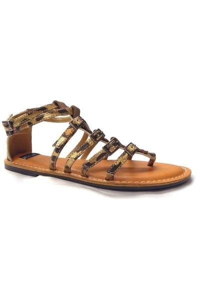N.Y.L.A. SHOES SANDAL 6 / CHEETAH N.Y.L.A. Shoes Sumia Women's Ankle Buckle Padded Sandals in Cheetah or Snake Print