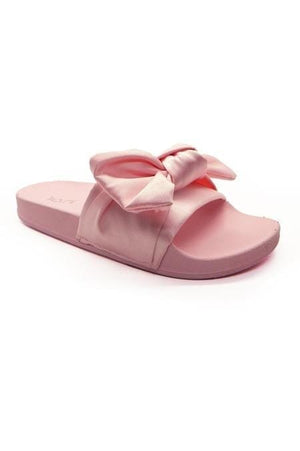 N.Y.L.A. SHOES SANDAL 6 / PINK N.Y.L.A. Shoes Satin Pool Women's Slip on Sandal with Flexible Foot Bed & Soft Satin Up in Black, Pink, or Whiteper in