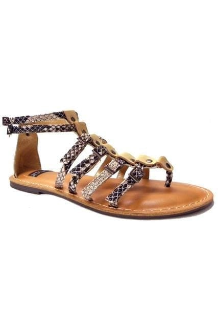 N.Y.L.A. SHOES SANDAL 6 / SNAKE N.Y.L.A. Shoes Sumia Women's Ankle Buckle Padded Sandals in Cheetah or Snake Print