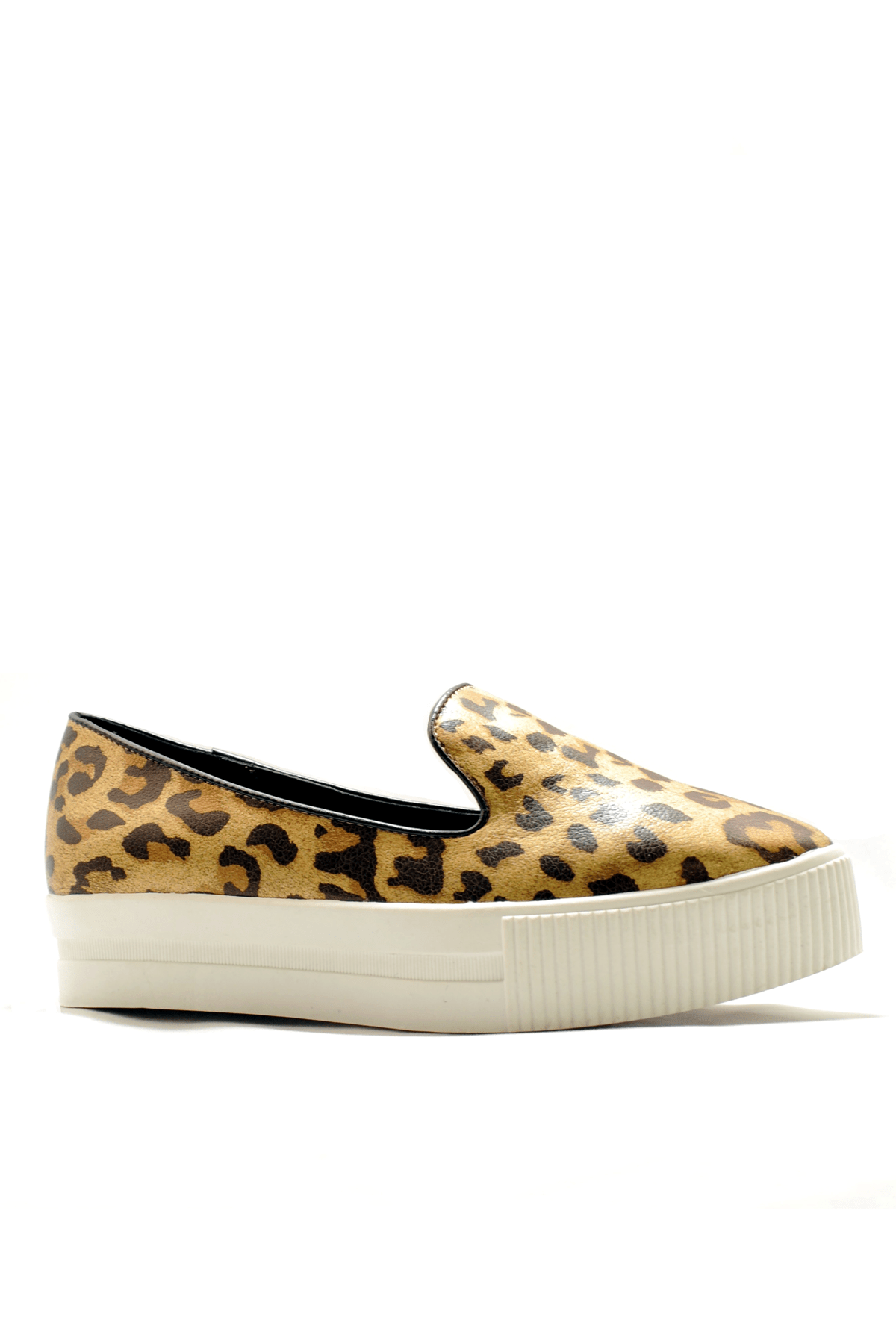 N.Y.L.A. SHOES SHOES 6 / CHE N.Y.L.A. Shoes Asma Women's 2" Platform Almond Toe Slip-On Sneakers in Black Snake or Chetah Print