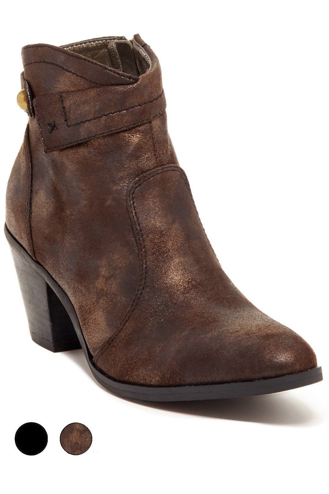 N.Y.L.A. SHOES SHOES 6 / Copper N.Y.L.A. Shoes Women's Addy Size Zip Booties in Copper or Black