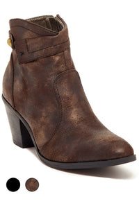 N.Y.L.A. SHOES SHOES 6 / Copper N.Y.L.A. Shoes Women's Addy Size Zip Booties in Copper or Black