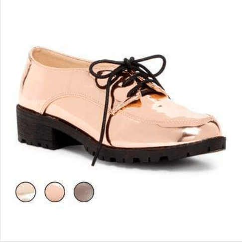 N.Y.L.A. SHOES SHOES 6 / PEWTER NYLA Shoes Women's Metallic Oxfords in Gold, Rose Gold, Silver, & Pewter