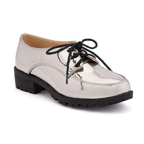 N.Y.L.A. SHOES SHOES NYLA Shoes Women's Metallic Oxfords in Gold, Rose Gold, Silver, & Pewter