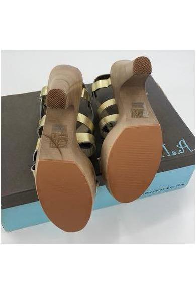 N.Y.L.A. Shoes WEDGE N.Y.L.A. Shoes Traeh Women's 4.5" Wood Platforms in Tan or Gold