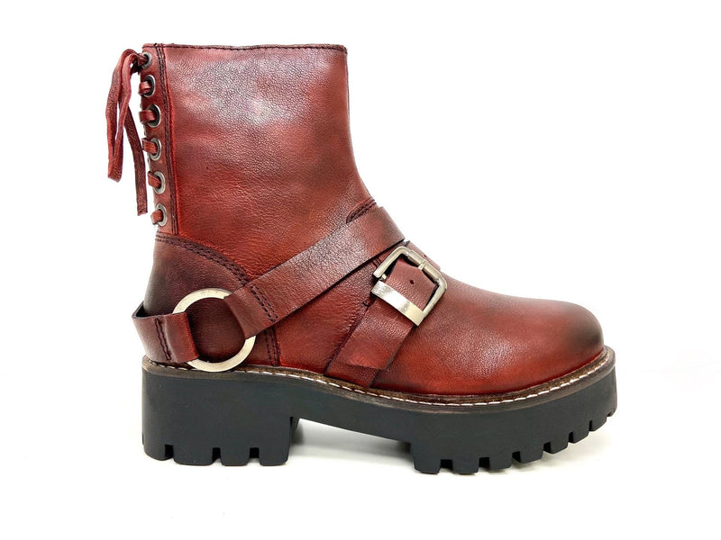 oobash Boot 6 Claire Red Biker Boots