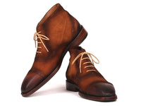 PAUL PARKMAN Paul Parkman Antique Suede Brown Cap Toe Ankle Boots (ID#644BRW17)