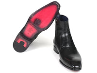 PAUL PARKMAN Paul Parkman Black Leather Side Zipper Boots (ID#BT485-BLK)