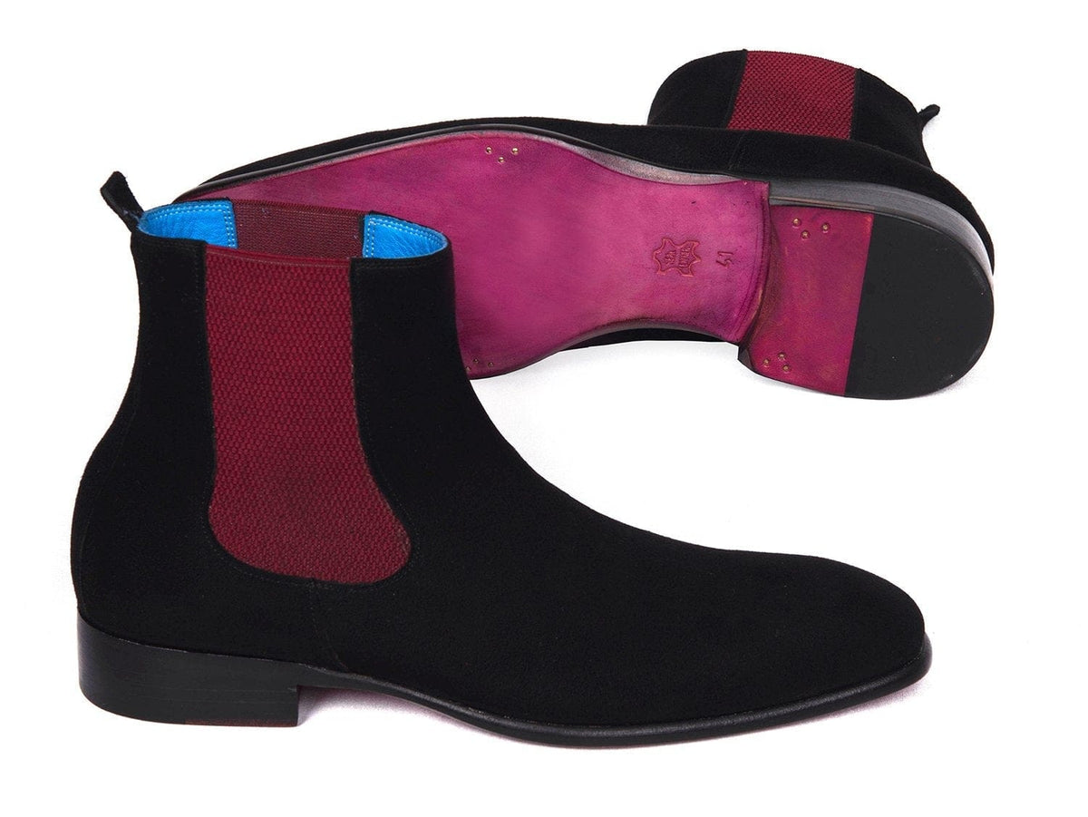 PAUL PARKMAN Paul Parkman Black Suede Chelsea Boots (ID#SD841BLK)
