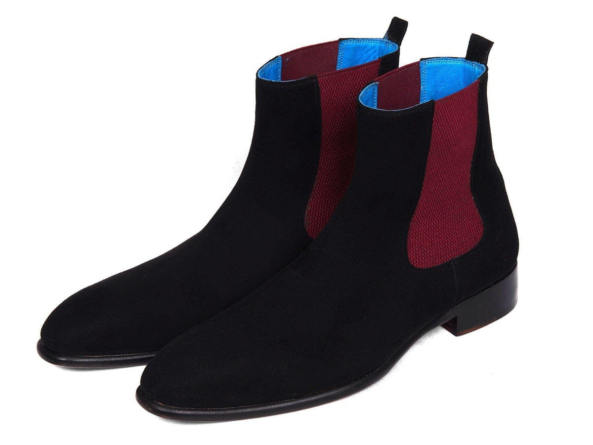 PAUL PARKMAN Paul Parkman Black Suede Chelsea Boots (ID#SD841BLK)
