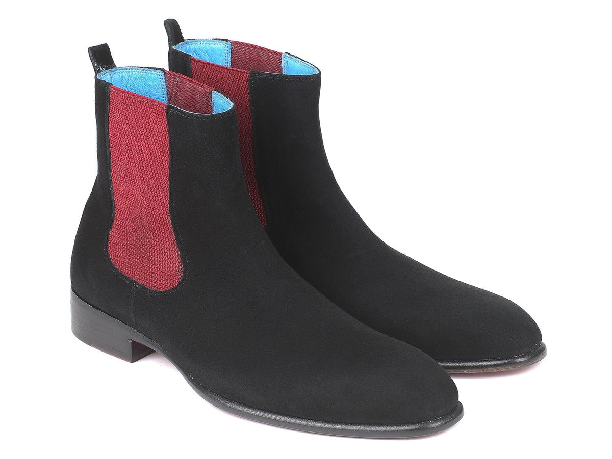 PAUL PARKMAN Paul Parkman Black Suede Chelsea Boots (ID#SD841BLK)