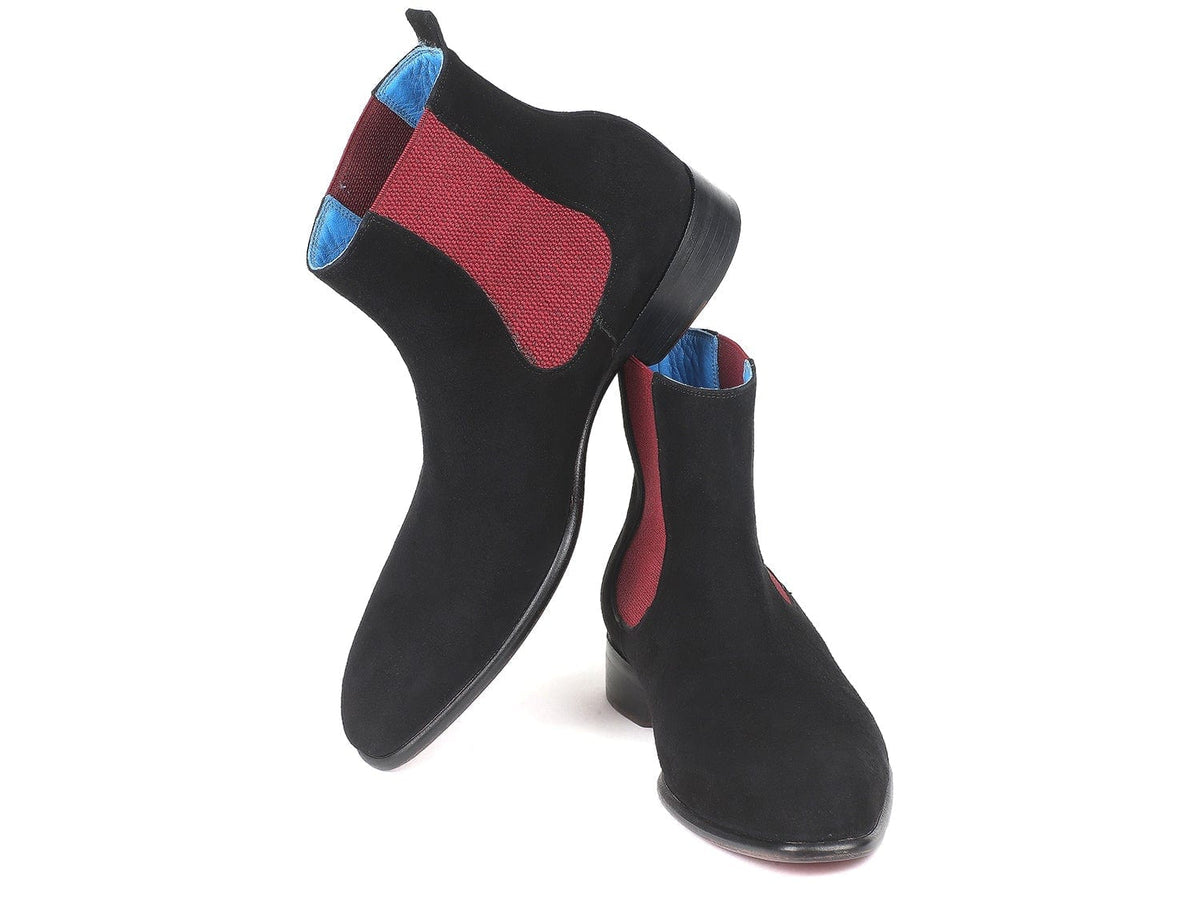 PAUL PARKMAN Paul Parkman Black Suede Chelsea Boots (ID#SD841BLK)
