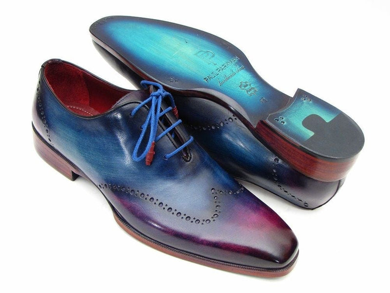 PAUL PARKMAN Paul Parkman Blue & Purple Wingtip Oxfords (ID#084VX55)