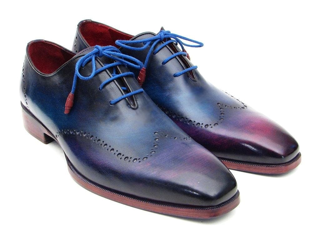 PAUL PARKMAN Paul Parkman Blue & Purple Wingtip Oxfords (ID#084VX55)
