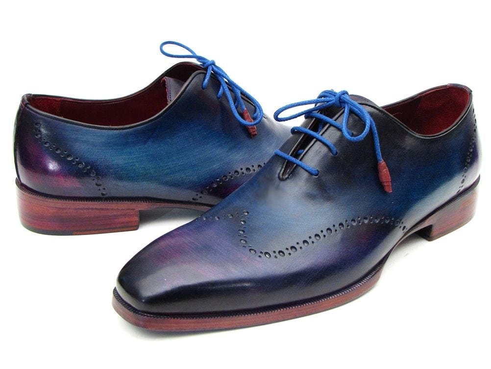 PAUL PARKMAN Paul Parkman Blue & Purple Wingtip Oxfords (ID#084VX55)