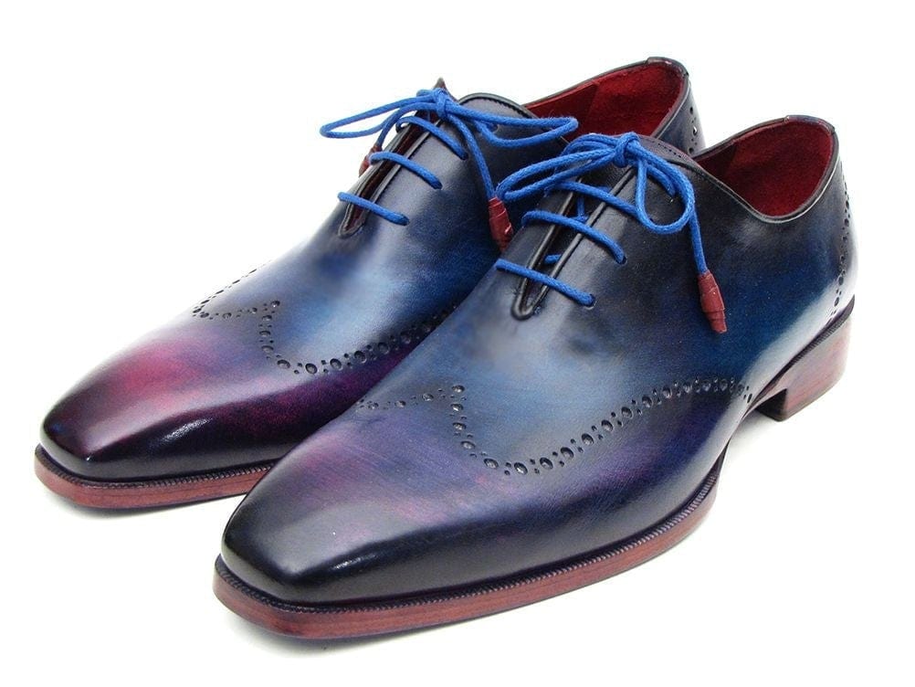 PAUL PARKMAN Paul Parkman Blue & Purple Wingtip Oxfords (ID#084VX55)