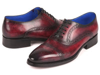 PAUL PARKMAN Paul Parkman Bordeaux Burnished Goodyear Welted Cap Toe Oxford Shoes (ID#79BRD68)