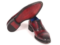 PAUL PARKMAN Paul Parkman Bordeaux Burnished Goodyear Welted Cap Toe Oxford Shoes (ID#79BRD68)