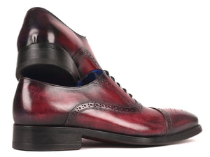 PAUL PARKMAN Paul Parkman Bordeaux Burnished Goodyear Welted Cap Toe Oxford Shoes (ID#79BRD68)