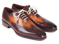 PAUL PARKMAN Paul Parkman Bordeaux & Camel Wingtip Oxfords (ID#097BY30)