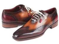 PAUL PARKMAN Paul Parkman Bordeaux & Camel Wingtip Oxfords (ID#097BY30)