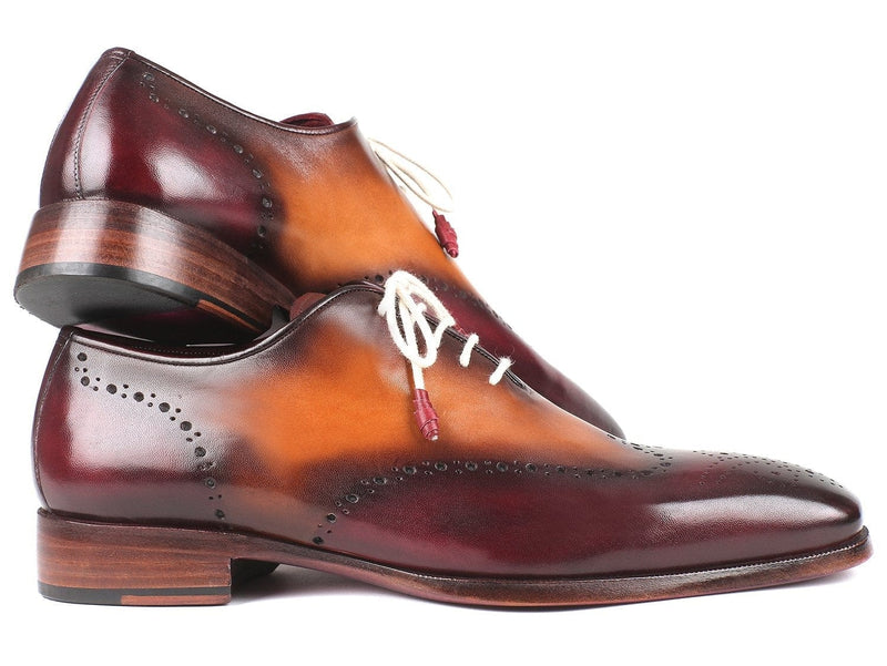 PAUL PARKMAN Paul Parkman Bordeaux & Camel Wingtip Oxfords (ID#097BY30)