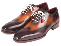 PAUL PARKMAN Paul Parkman Bordeaux & Camel Wingtip Oxfords (ID#097BY30)