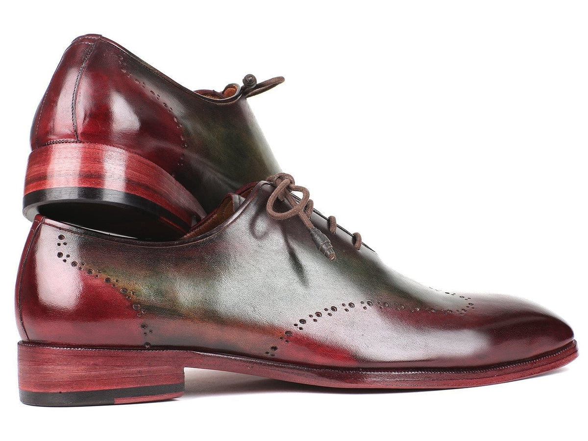 PAUL PARKMAN Paul Parkman Bordeaux & Green Wingtip Oxfords (ID#097YL63)