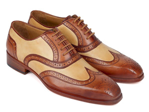 PAUL PARKMAN Paul Parkman Brown & Beige Dual Tone Oxfords (ID#224BJ57)