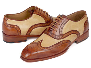 PAUL PARKMAN Paul Parkman Brown & Beige Dual Tone Oxfords (ID#224BJ57)