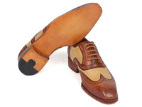 PAUL PARKMAN Paul Parkman Brown & Beige Dual Tone Oxfords (ID#224BJ57)