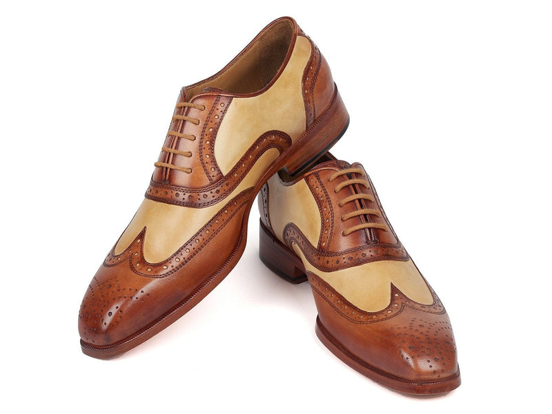 PAUL PARKMAN Paul Parkman Brown & Beige Dual Tone Oxfords (ID#224BJ57)