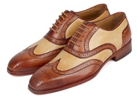 PAUL PARKMAN Paul Parkman Brown & Beige Dual Tone Oxfords (ID#224BJ57)