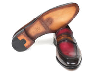 PAUL PARKMAN Paul Parkman Brown & Bordeaux Dual Tone Loafers for Men (ID#10BB22)
