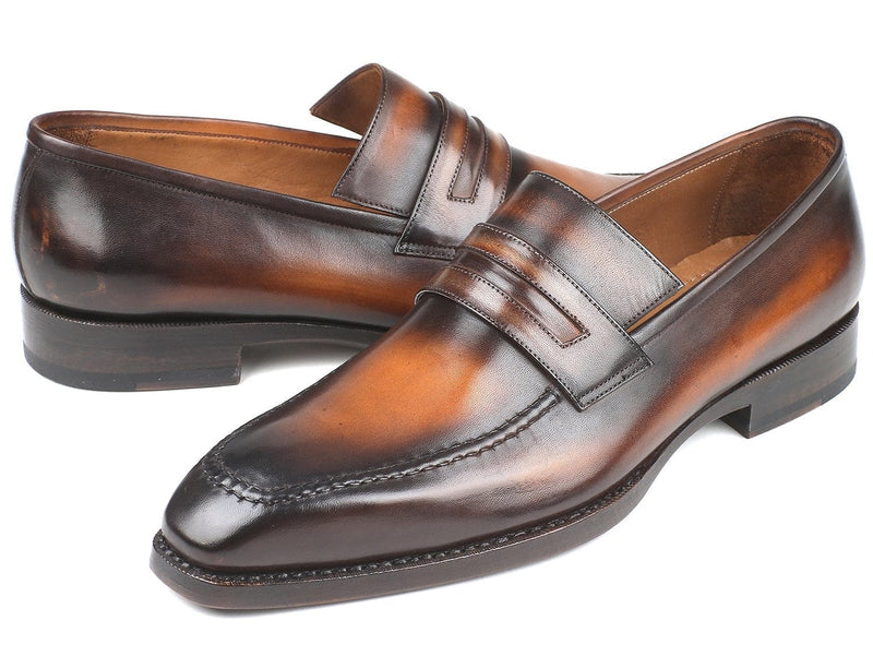 PAUL PARKMAN Paul Parkman Brown Burnished Goodyear Welted Loafers (ID#36LFBRW)
