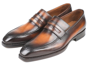 PAUL PARKMAN Paul Parkman Brown Burnished Goodyear Welted Loafers (ID#36LFBRW)