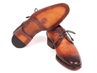 PAUL PARKMAN Paul Parkman Brown Crocodile Embossed Calfskin Goodyear Welted Derby Shoes (ID#5286BRW)