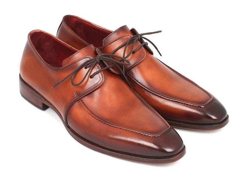 PAUL PARKMAN Paul Parkman Brown Leather Apron Derby Shoes For Men (ID#33SX92)