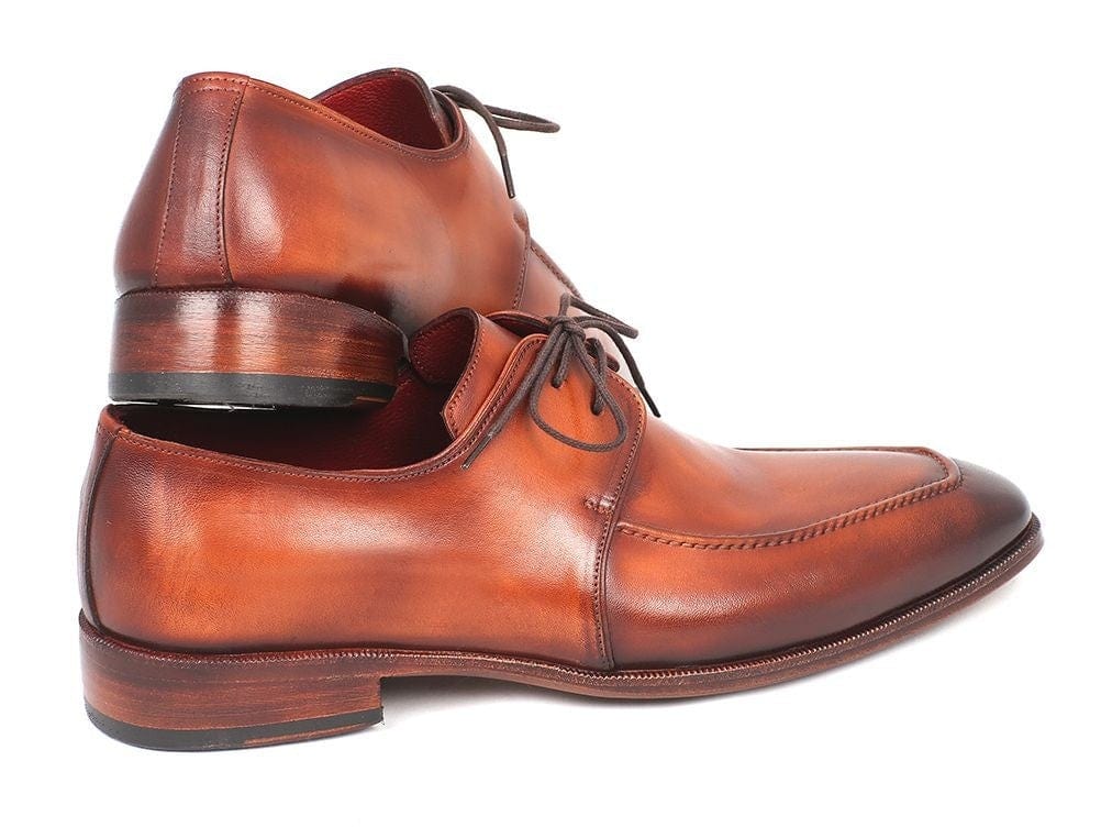 PAUL PARKMAN Paul Parkman Brown Leather Apron Derby Shoes For Men (ID#33SX92)
