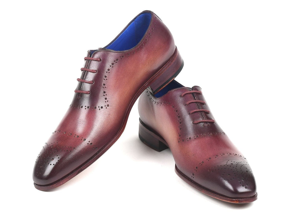 PAUL PARKMAN Paul Parkman Burgundy Hand-Painted Classic Brogues (ID#ZLS35BUR)