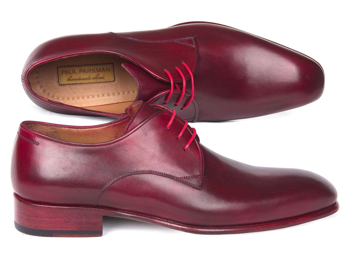 PAUL PARKMAN Paul Parkman Burgundy Hand Painted Derby Shoes (ID#633BRD72)